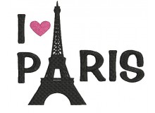 Stickdatei - I love Paris Eifelturm